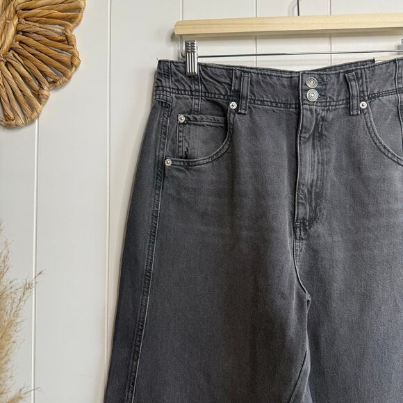 Free People jeans straight-leg high rise cotton streetwear boho pants 32 - Picture 3 of 9